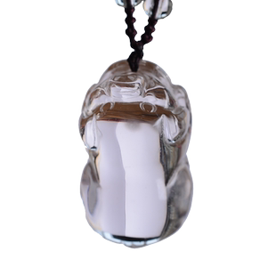 天然白水晶十二生肖吊坠男女项链本命年属猪狗猴鸡蛇马羊兔虎挂件