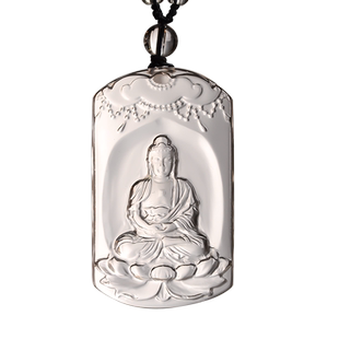 天然白水晶本命佛吊坠男项链大日如来生肖猴羊守护神护身符挂件女