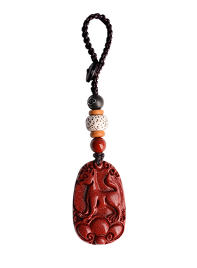 朱砂钥匙扣配饰原石护身符吊坠