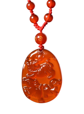 天然红玛瑙十二生肖寅午戌贵人