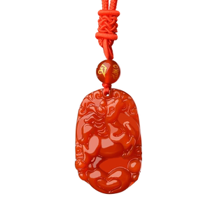 天然红玛瑙十二12生肖项链鼠牛兔龙马羊猴鸡狗玉佩玉吊坠男女挂件