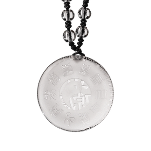 天然白水晶吊坠道家雷祖十字天经九天应元雷声普化天尊挂件护身符