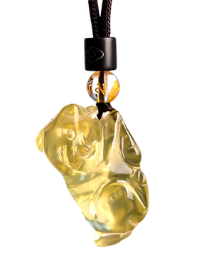 天然黄水晶生肖项链配饰挂件