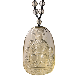 天然黄水晶妈祖吊坠 平安妈祖项链 海神圣母妈祖天后湄洲挂件礼物