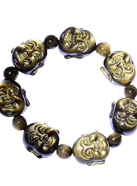 天然乌金黑曜石弥勒佛吊坠