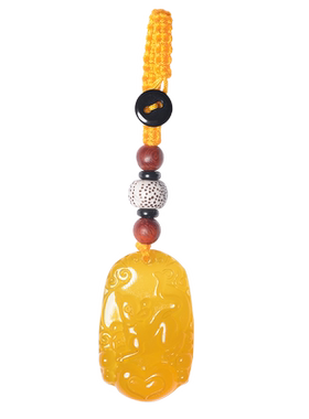 原创十二生肖钥匙扣属鼠玉石吊坠