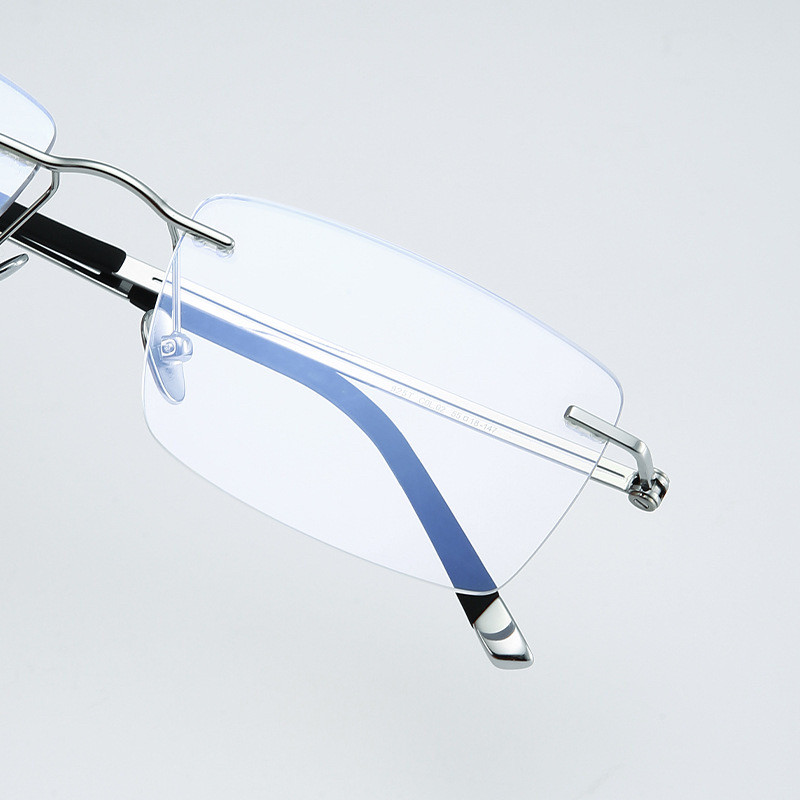 无框眼镜女近视镜防蓝光眼镜女款时尚平光镜眼镜框纯钛Titanium