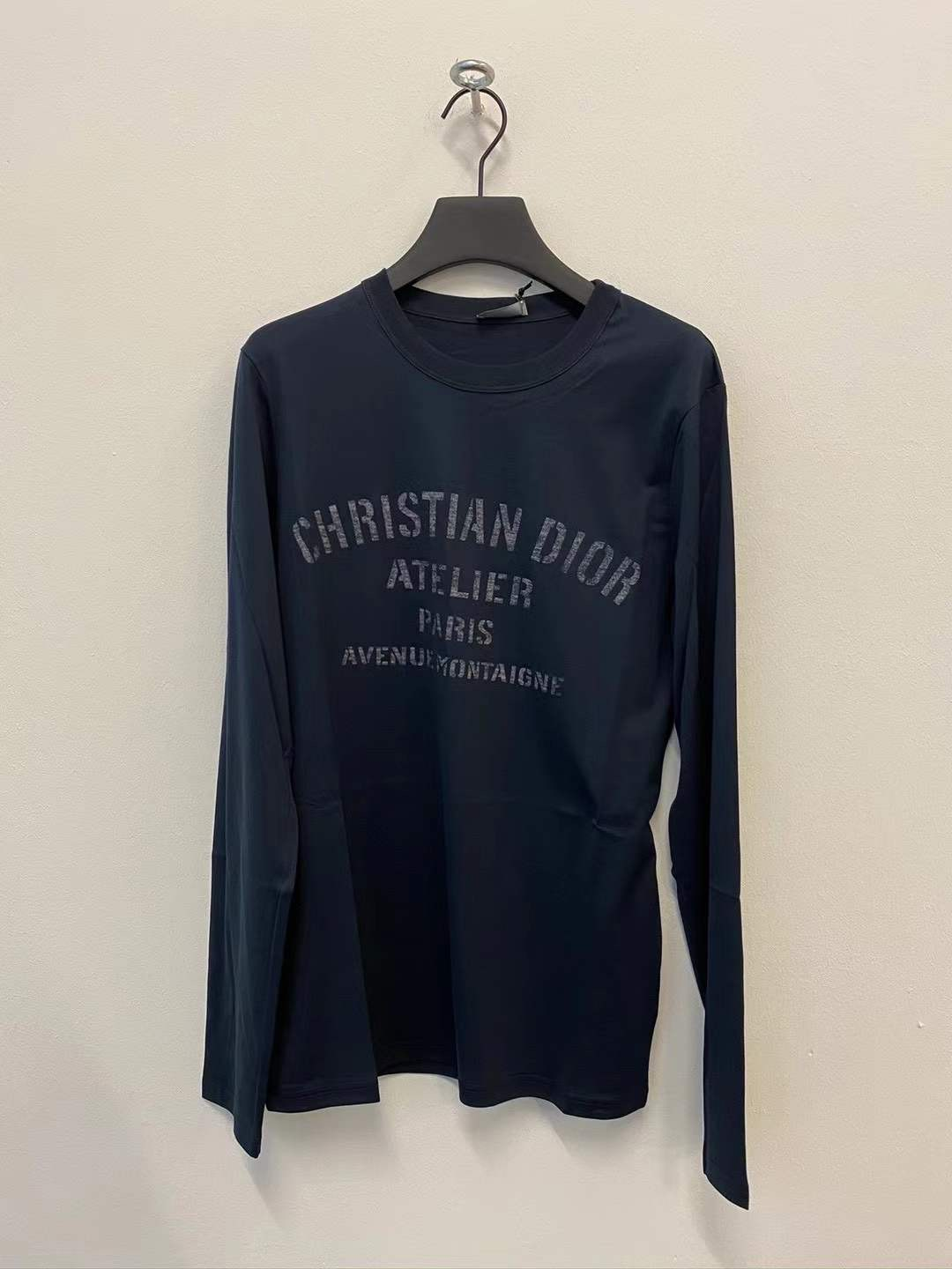 Dior Homme 男士海军蓝色字母印花长袖 2021春夏正品代购043J611A 男装 T恤 原图主图