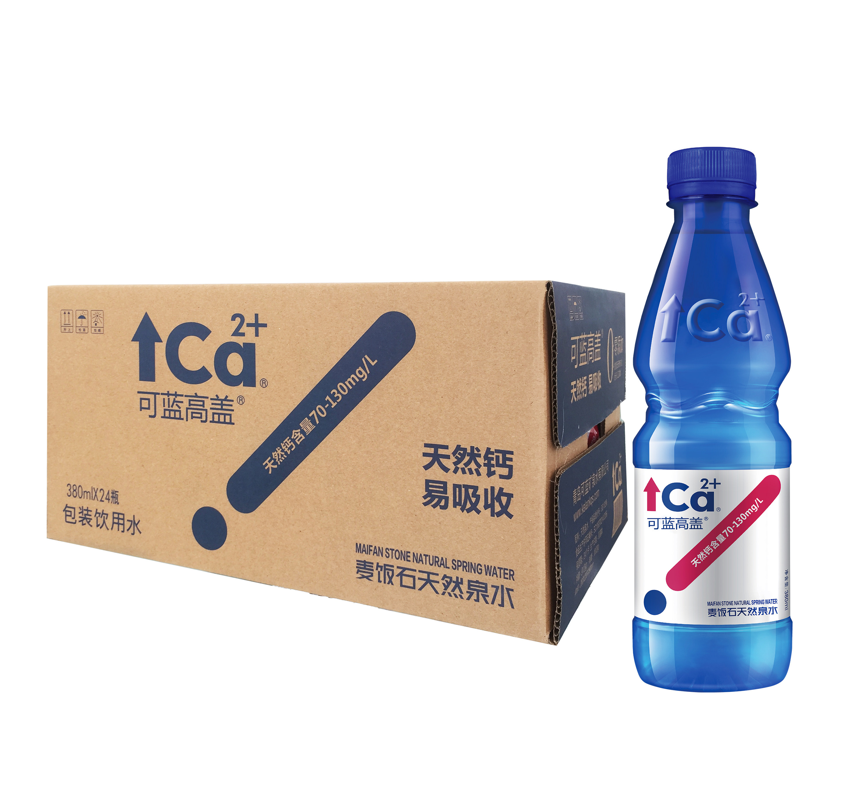 青岛崂山可蓝高盖包装饮用水380ml*24瓶 整箱