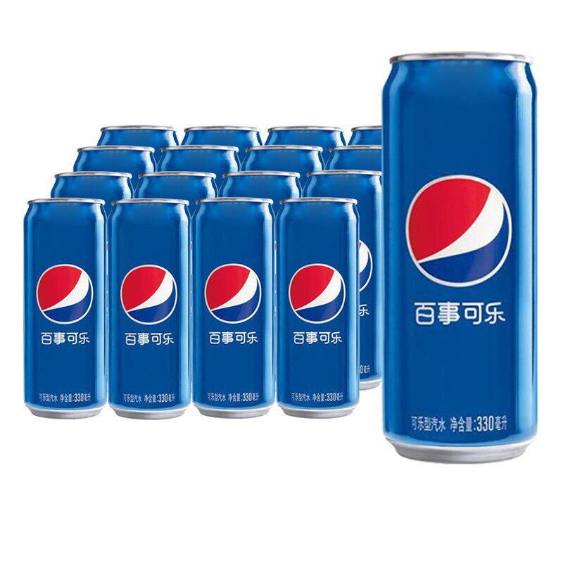 百事可乐pepsi碳酸饮料可乐型汽水细长摩登罐330mlx24罐装整箱