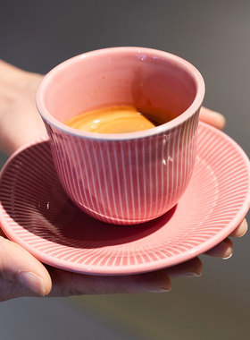 爱陶乐官方[Brewers]北欧直纹杯碟套装精品咖啡杯卡布Loveramics