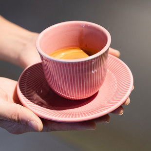 爱陶乐官方[Brewers]北欧直纹杯碟套装精品咖啡杯卡布Loveramics