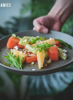 爱陶乐官方[花岗岩]质感牛扒瓷盘碟西餐酒店米其林用Loveramics