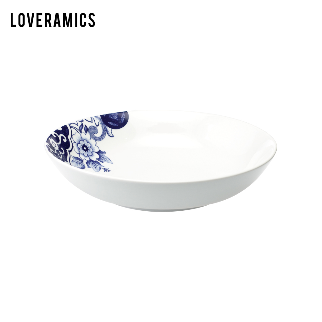 Loveramics Loveramics Tình yêu bị Từ khóa món ăn màu xanh và trắng để chia sẻ 23cm tấm súp sâu món đồ dùng gia dụng món cơm