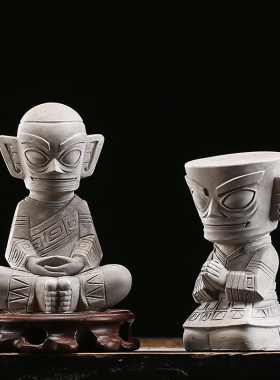 祈福神官布景石草园艺盆栽摆件