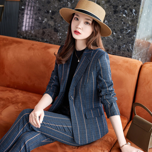 短款小个子条纹西装外套女春秋2025年新款高级感职业休闲西服套装