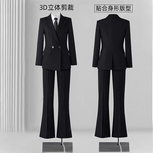 大学生公考面试工作服高级感黑色休闲西服外套 女职业正装 西装 套装