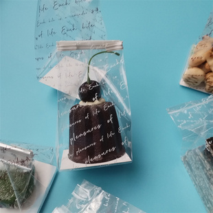 英文可露丽包装袋蛋黄酥果蔬脆玩具梨子酥黄油年糕一次性自封袋