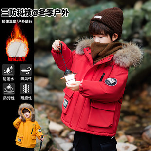 男童冬装大毛领派克服2026新款冬季韩版儿童加厚棉服中小童棉衣