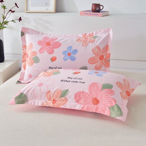 全棉枕套一对单人斜纹印花