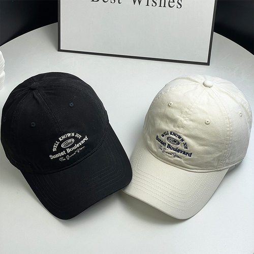 2025春夏季新款字母刺绣软顶棒球帽户外遮阳防晒帽子男款鸭舌帽子