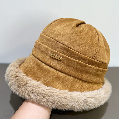 帽子女冬季新款毛绒渔夫帽加厚保暖棉帽雷锋帽毛毛帽子冬天防寒帽