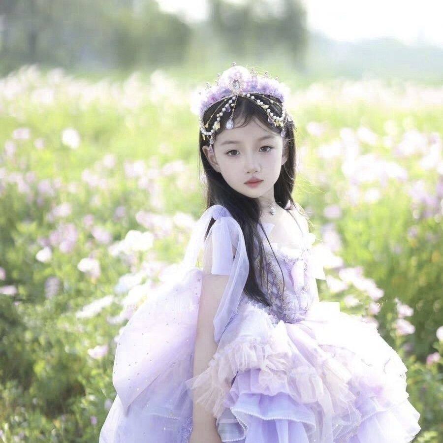 儿童礼服公主裙2026春季女童紫色钢琴演出服主持人气质走秀晚礼服