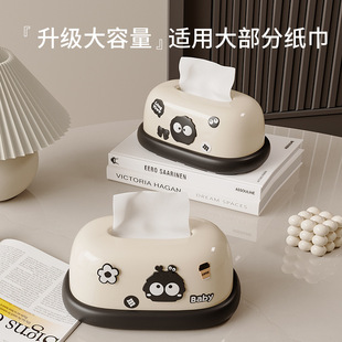 纸巾盒高级感家用客厅桌面抽纸盒可爱卡通茶几创意纸盒 多巴胺个性
