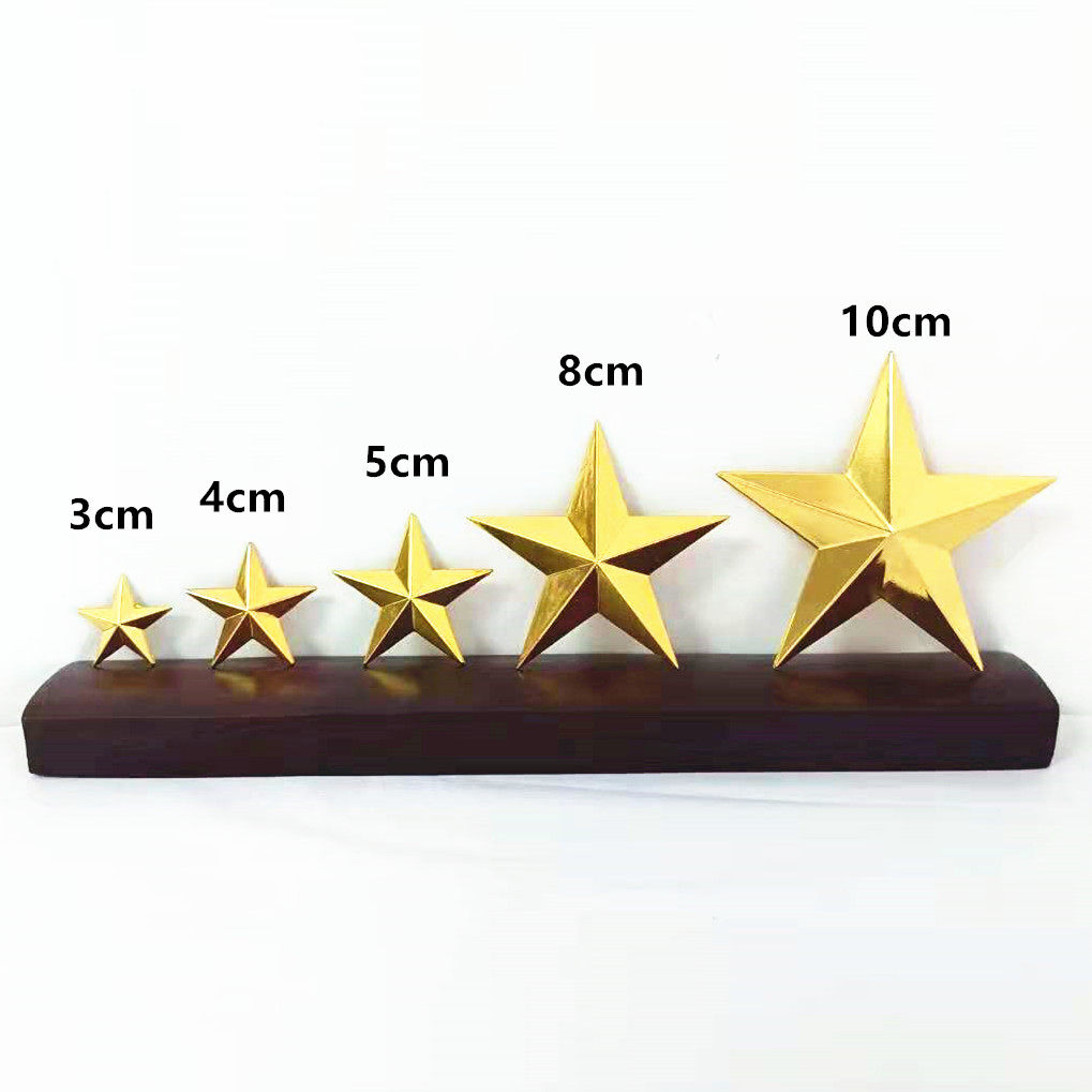 定制金色红色立体五角星徽章胸章奖牌星级金属五角星立体别致大号