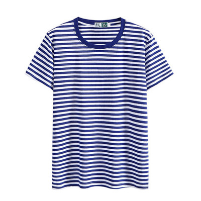 定制海魂衫短袖男梅花蓝白条纹聚会水手服校服班服海军衫半袖T恤