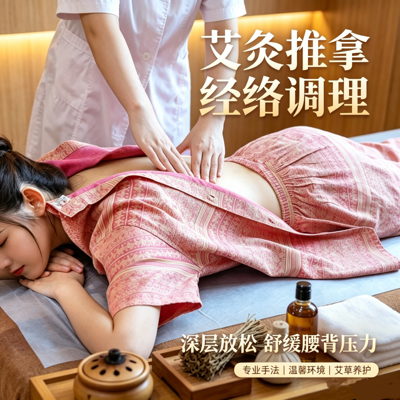 后背开扣艾灸推拿汗蒸服