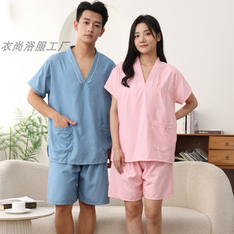 高档纯棉情侣大码汗蒸服套装
