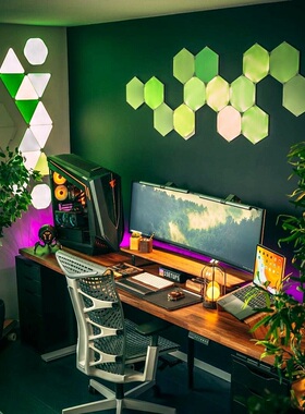 电竞房RGB拾音声控智能拼接奇光板nanolea蜂窝cololigh量子灯