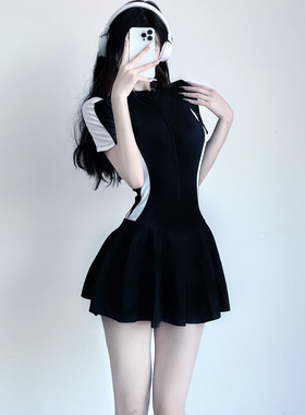 连体裙式泳衣女士款遮肉保守显瘦运动游泳馆专用泳装泡温泉2025夏