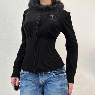 Cinched 秋冬毛毛连帽收腰卫衣外套 Hooded Fur Sweatshirt Faux