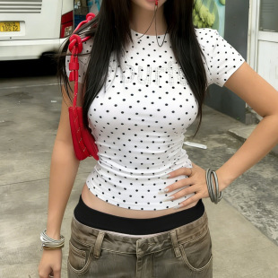 T恤 Dot Letter Polka Tee Sequin 2026春夏字母烫钻波点短袖