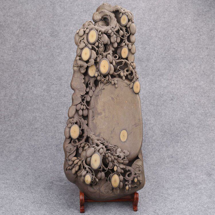 梅花坑山水砚台端砚肇庆名家作品孤品手工制作文房四宝收藏送礼