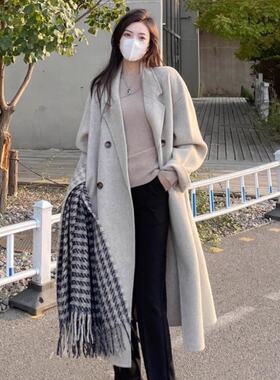 呢子大衣女毛呢外套秋冬高级感小个子反季赫本风韩系加厚2023新款