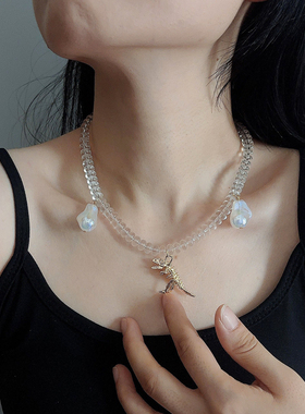 巴洛克珍珠小众设计感双层项链