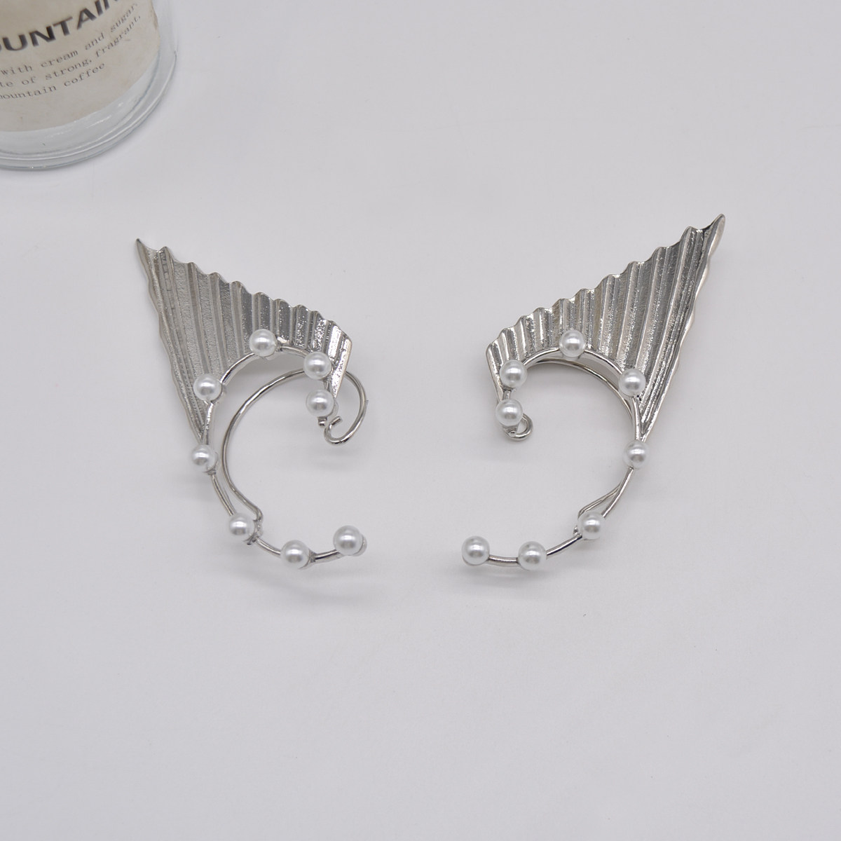 美人鱼鳍鲛人珍珠精灵耳挂耳环个性设计感凹造型无耳洞耳夹男女潮