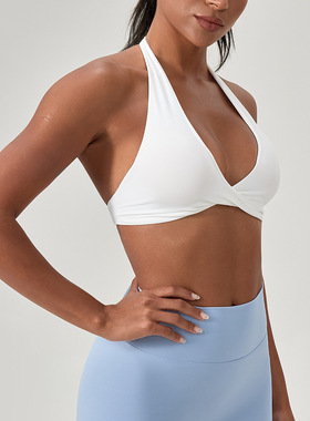 Yoga bra, women's neck hanging fitness bra, sexy瑜伽文胸女