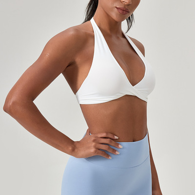 Yoga bra, women's neck hanging fitness bra, sexy瑜伽文胸女