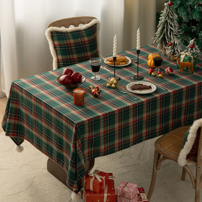 Christmas Checkered Tablecloth Atmosphere Tablecloth圣诞台布