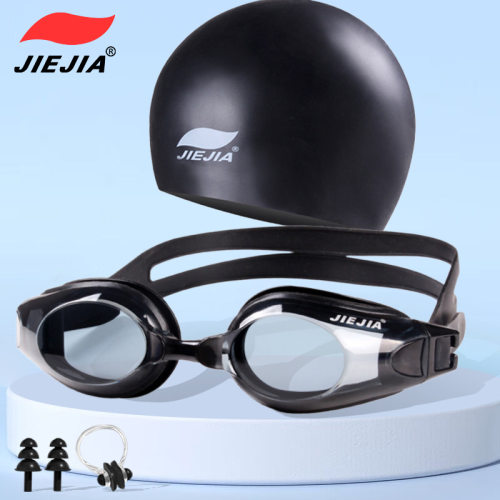 Silicone cap myopia set swimming goggles HD防霧高清泳镜套装