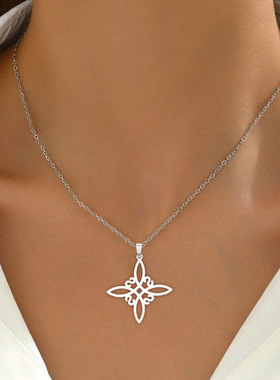 不锈钢复古巫女结吊坠