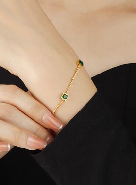 森系祖母绿钛钢手链63