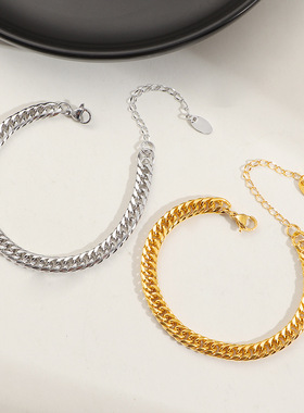 嘻哈钛钢手链ins风潮素链