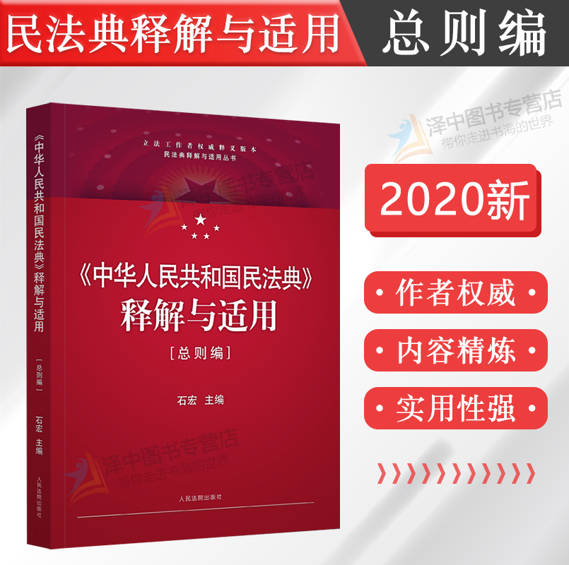 中华人民共和国民法典释解与适用总则编全国人大法工委石宏 2021年版中国民法典解读条文释义人民法院出版社