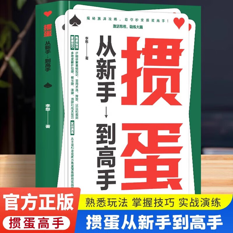 【正版现货】掼蛋 从新手到高手 基础入门 牌型介绍 大小比较 出牌规则 扑克牌游戏教程玩法教学书籍