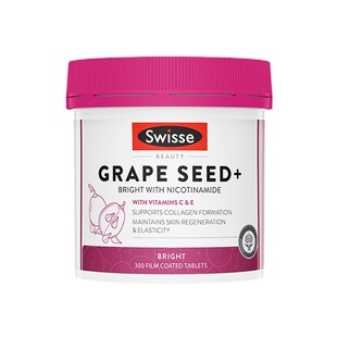 Swisse葡萄籽提取物花青素口服维c维e烟酰胺片sw诗维斯葡萄籽300